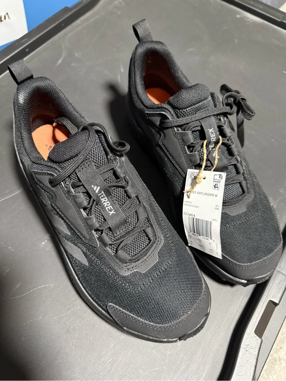 adidas Black Terrex Trail Sneakers with Orange Liner